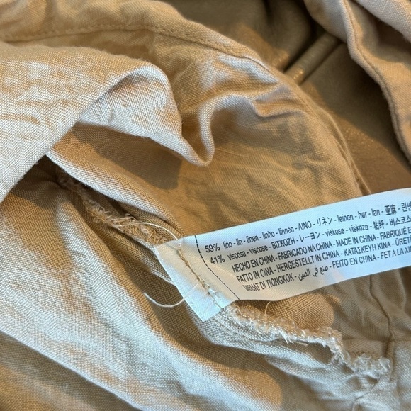 OYSHO Spain linen blend belted blouse top. Size medium - Picture 4 of 16